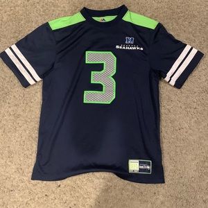 Blue Russell Wilson Seattle Seahawks football jersey